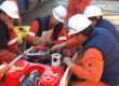 Workers on oil platform being assessed